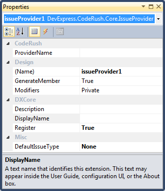 DXCore IssueProvider properties