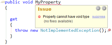 CodeRush Property Cannot Have Void Type Sample