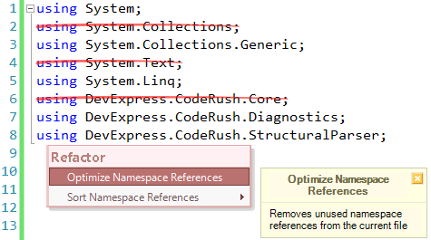 Refactor! Optimize Namespace References refactoring