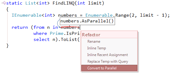 Refactor! Convert to Parallel preview - AsParallel