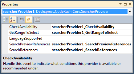 New DXCore Searcher Provider component events