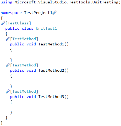 CodeRush Test icons inside code editor