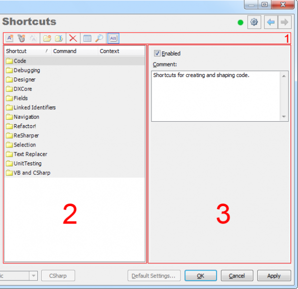 CodeRush Shortcuts page details