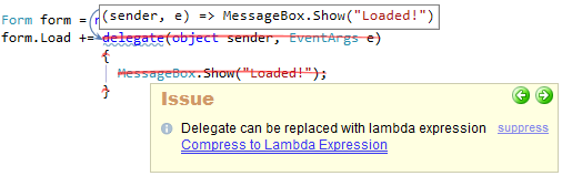 CodeRush Delegate Can Be Replaced With Lambda Expression Fix Preview