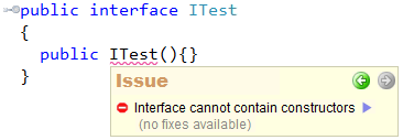 CodeRush - Interface cannot contain constructors