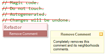 Refactor! Pro Remove Comment preview