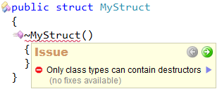 CodeRush - Only class types can contain destructors
