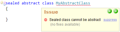 CodeRush Sealed class cannot be abstract