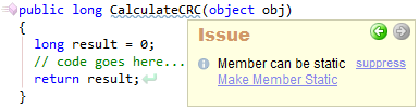CodeRush Member Can Be Static Sample